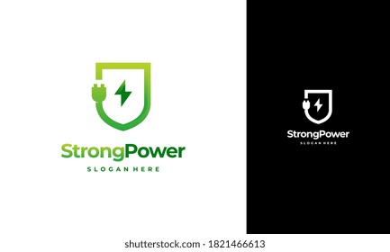 Plantilla de logotipo de energía segura, ilustración vectorial de diseños de logotipos de potencia fuerte