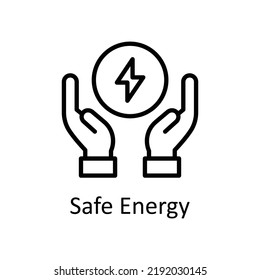 Safe Energy vector Outline Icon Design illustration on White background. EPS 10 File