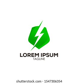 Safe energy vector symbol icon or Logo Template