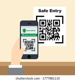 Safe Entry scanning QR code