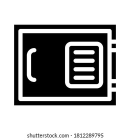 vector de icono de glifo de equipo seguro. señal de equipo seguro. símbolo de contorno aislado ilustración negra