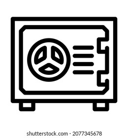 safe equipment for storage money line icon vector. safe equipment for storage money sign. isolated contour symbol black illustration
