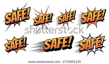 Safe exclamation with burst effect