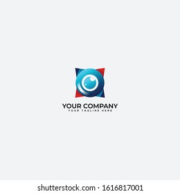 safe eye, safe lens logo design and box eye
