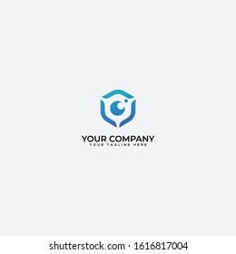 safe eye, safe lens logo design and box eye