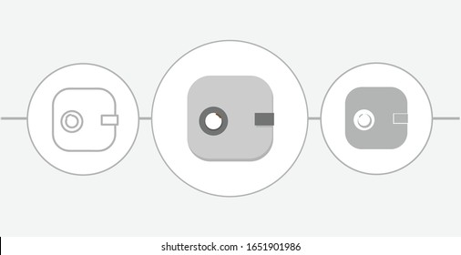 Icono plano seguro. icono de línea segura de dinero