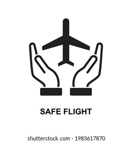 Safe flight icon isolated on white background vector illustration.