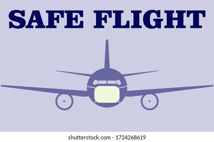 safe flight travel disinfected mask on airbus aircraft