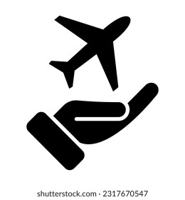 Safe Flight Vector Glyph Icon For Personal And Commercial Use.
