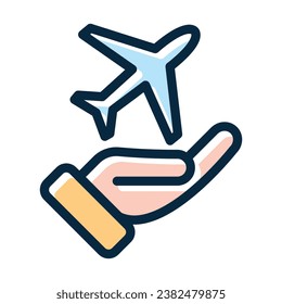 Safe Flight Vector Thick Line Filled Dark Colors Icons For Personal And Commercial Use.
