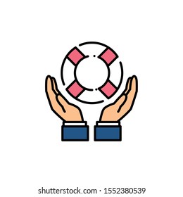 Safe float design, Safety water rescue lifebuoy equipment and pool theme Vector illustration