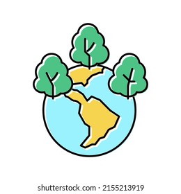 safe forest and ecosystem color icon vector. safe forest and ecosystem sign. isolated symbol illustration