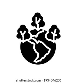 safe forest and ecosystem glyph icon vector. safe forest and ecosystem sign. isolated contour symbol black illustration