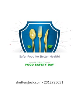 Safe, fresh and Healthy food offers and services. 7 June, World Food Safety Day poster design. Vector illustration