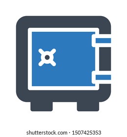 safe glyph colour vector icon