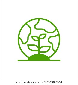 Safe green and earth icon set