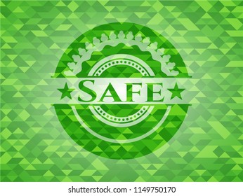 Safe green mosaic emblem