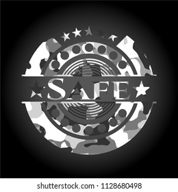 Safe grey camouflaged emblem