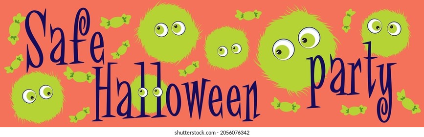 safe halloween party ilustrations banner