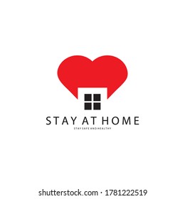 safe healthy, stay at home illustration vector