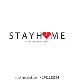 safe healthy, stay at home illustration vector