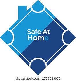Safe At Home house shield typography t-shirt design vector illustration for security family protection residential comfort and peace of mind on transparent background.