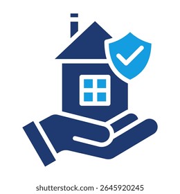 Ilustração do vetor de preenchimento de ícone do Safe Home