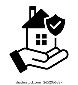 Safe Home Icon Mixed Vector Illustration