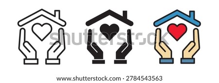 Safe home icon representing household security, protection, and family safety.
