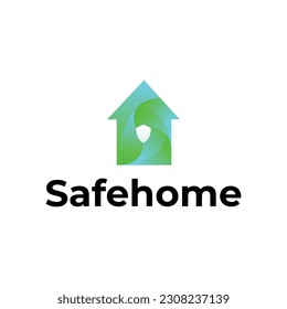 Safe home modern 3d logo design