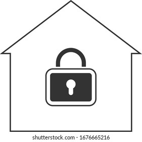Safe home secured home protected home icon design