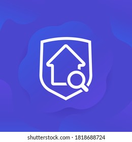 Safe house search vector icon for web