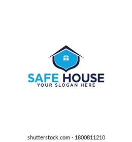 Safe House Shield Icon Vector Logo Design For Your Company.