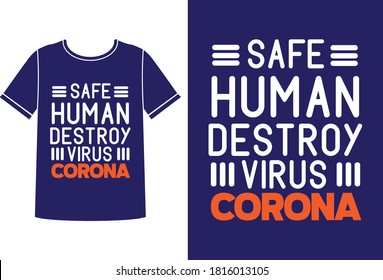 Safe human corona virus t-shirt design