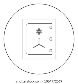 Safe icon black color in circle vector illustration