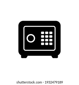 Safe icon. Black silhouette. Front view. Vector simple flat graphic illustration. The isolated object on a white background. Isolate.