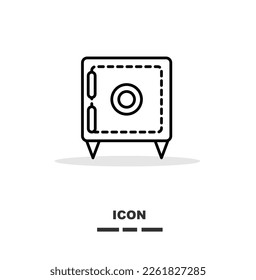 Safe icon in black and white colour