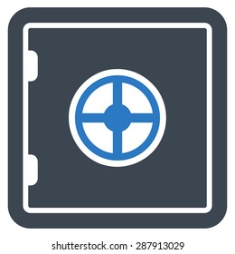 Safe icon from Business Bicolor Set. This flat vector symbol uses smooth blue colors, rounded angles, and isolated on a white background.