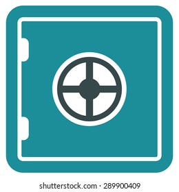 Safe icon from Business Bicolor Set. This flat vector symbol uses soft blue colors, rounded angles, and isolated on a white background.