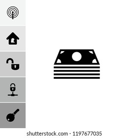 Safe icon. collection of 6 safe filled icons such as lock, lock home, money, key. editable safe icons for web and mobile.