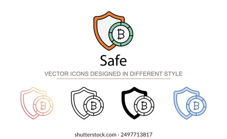 Safe icon design with white background stock illustration