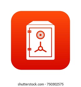 Safe icon digital red for any design isolated on white vector illustration