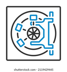 Safe Icon. Editable Bold Outline With Color Fill Design. Vector Illustration.