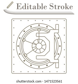 Safe Icon. Editable Stroke Simple Design. Vector Illustration.