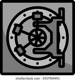 Ícone de Segurança. Contorno Grosso Editável Com Design De Preenchimento De Cor. Ilustração de vetor.