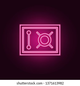 Safe icon. Elements of Web in neon style icons. Simple icon for websites, web design, mobile app, info graphics