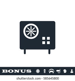 Safe icon flat. Black pictogram on white background. Vector illustration symbol and bonus button