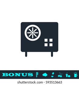 Safe icon flat. Black pictogram on white background. Vector illustration symbol and bonus button