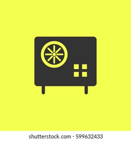 Safe icon flat. Black pictogram on white background. Vector illustration symbol and bonus button