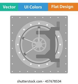 Safe icon. Flat color design. Vector illustration.